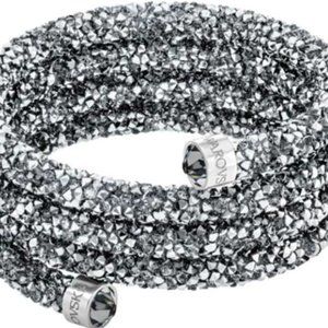 Swarovski Crystaldust Cuff Bracelet - Triple Wrap - Silver/Gray - 5277588